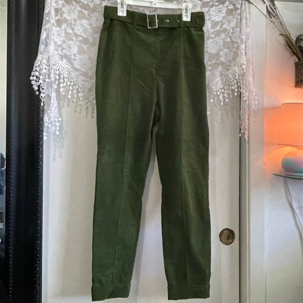 UO High Rise Green Corduroy Pants